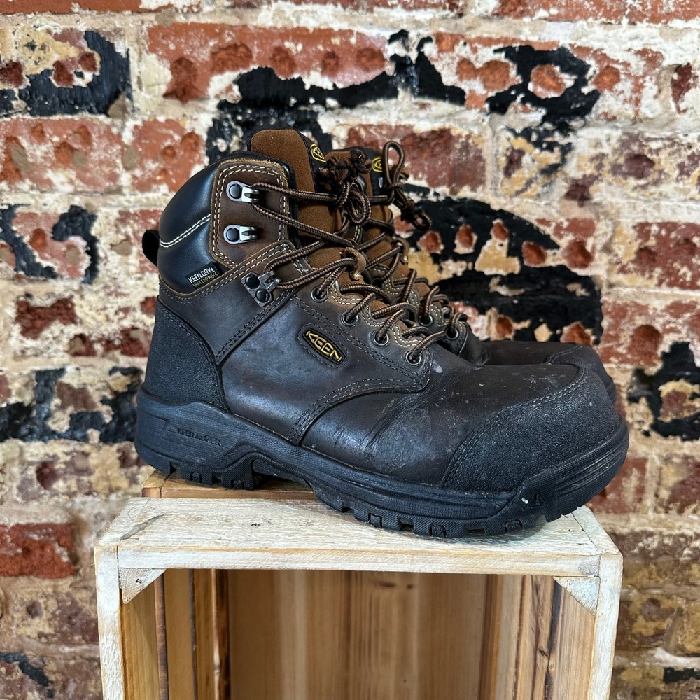 KEEN Utility Women San Jose 6" Waterproof Carbon Toe Work Boots Brown 8W 1029152